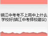 镇江中考考不上高中上什么学校好(镇江中考择校建议)