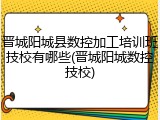 晋城阳城县数控加工培训班技校有哪些(晋城阳城数控技校)