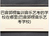 巴音郭楞集训音乐艺考的学校在哪里(巴音郭楞音乐艺考学校)