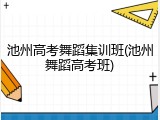 池州高考舞蹈集训班(池州舞蹈高考班)