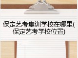 保定艺考集训学校在哪里(保定艺考学校位置)
