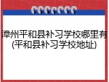 漳州平和县补习学校哪里有(平和县补习学校地址)