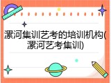 漯河集训艺考的培训机构(漯河艺考集训)
