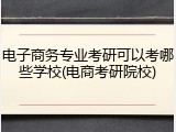 电子商务专业考研可以考哪些学校(电商考研院校)