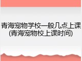 青海宠物学校一般几点上课(青海宠物校上课时间)