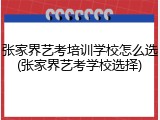 张家界艺考培训学校怎么选(张家界艺考学校选择)