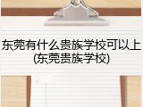 东莞有什么贵族学校可以上(东莞贵族学校)