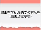 眉山有学动漫的学校有哪些(眉山动漫学校)