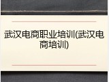武汉电商职业培训(武汉电商培训)