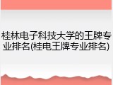 桂林电子科技大学的王牌专业排名(桂电王牌专业排名)