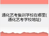 通化艺考集训学校在哪里(通化艺考学校地址)