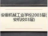 安徽机械工业学校2003届(安机校03届)