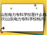 山东电力专科学校是什么档次(山东电力专科学校档次)