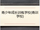 青少年成长训练学校(青训学校)