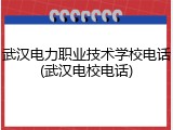 武汉电力职业技术学校电话(武汉电校电话)