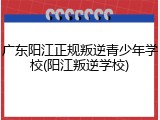 广东阳江正规叛逆青少年学校(阳江叛逆学校)