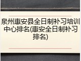 泉州惠安县全日制补习培训中心排名(惠安全日制补习排名)