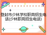 登封市少林学校职高招生电话(少林职高招生电话)