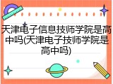 天津电子信息技师学院是高中吗(天津电子技师学院是高中吗)