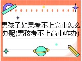 男孩子如果考不上高中怎么办呢(男孩考不上高中咋办)