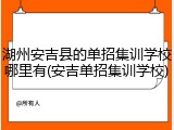 湖州安吉县的单招集训学校哪里有(安吉单招集训学校)
