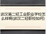 武汉第二轻工业职业学校怎么样啊(武汉二轻职校如何)