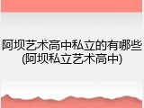 阿坝艺术高中私立的有哪些(阿坝私立艺术高中)