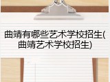 曲靖有哪些艺术学校招生(曲靖艺术学校招生)