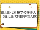 湖北现代科技学校多少人上(湖北现代科技学校人数)