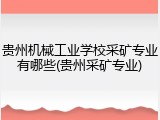 贵州机械工业学校采矿专业有哪些(贵州采矿专业)