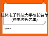 桂林电子科技大学校长名单(桂电校长名单)
