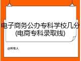电子商务公办专科学校几分(电商专科录取线)