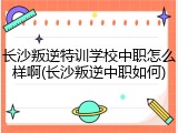 长沙叛逆特训学校中职怎么样啊(长沙叛逆中职如何)