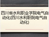 四川省水利职业学院电气自动化(四川水利职院电气自动化)