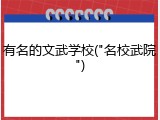 有名的文武学校("名校武院")