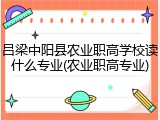 吕梁中阳县农业职高学校读什么专业(农业职高专业)