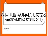 双林职业培训学校电商怎么样(双林电商培训如何)