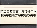 韶关翁源县高中复读补习学校学费(翁源高中复读学费)