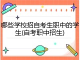 哪些学校招自考生职中的学生(自考职中招生)