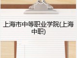 上海市中等职业学院(上海中职)