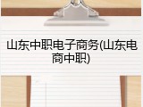山东中职电子商务(山东电商中职)