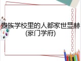 贵族学校里的人都家世显赫(豪门学府)