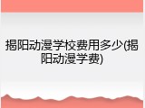 揭阳动漫学校费用多少(揭阳动漫学费)