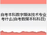 自考本科数字媒体技术专业考什么(自考数媒本科科目)
