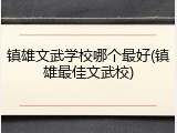 镇雄文武学校哪个最好(镇雄最佳文武校)