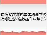 临沂罗庄数控车床培训学校有哪些(罗庄数控车床培训)