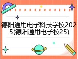 德阳通用电子科技学校2025(德阳通用电子校25)