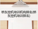 桥东挖机培训机构排名(桥东挖机培训排名)
