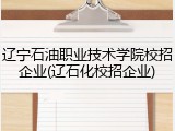 辽宁石油职业技术学院校招企业(辽石化校招企业)