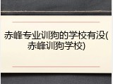 赤峰专业训狗的学校有没(赤峰训狗学校)